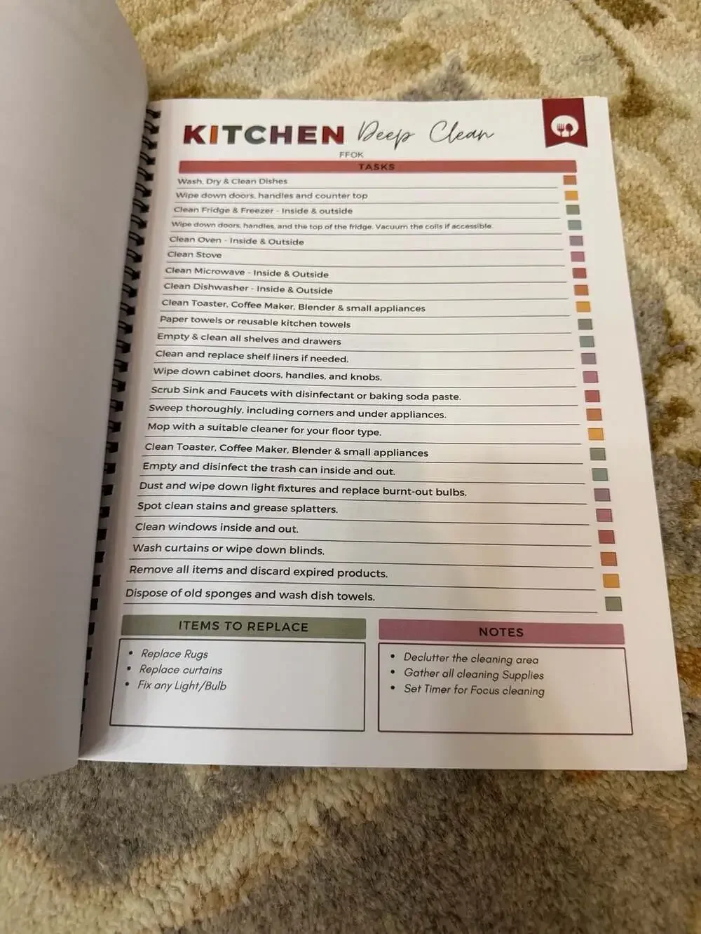 ADHD Cleaning Planner Spiral-Bound Household Schedule and Checklist Notebook